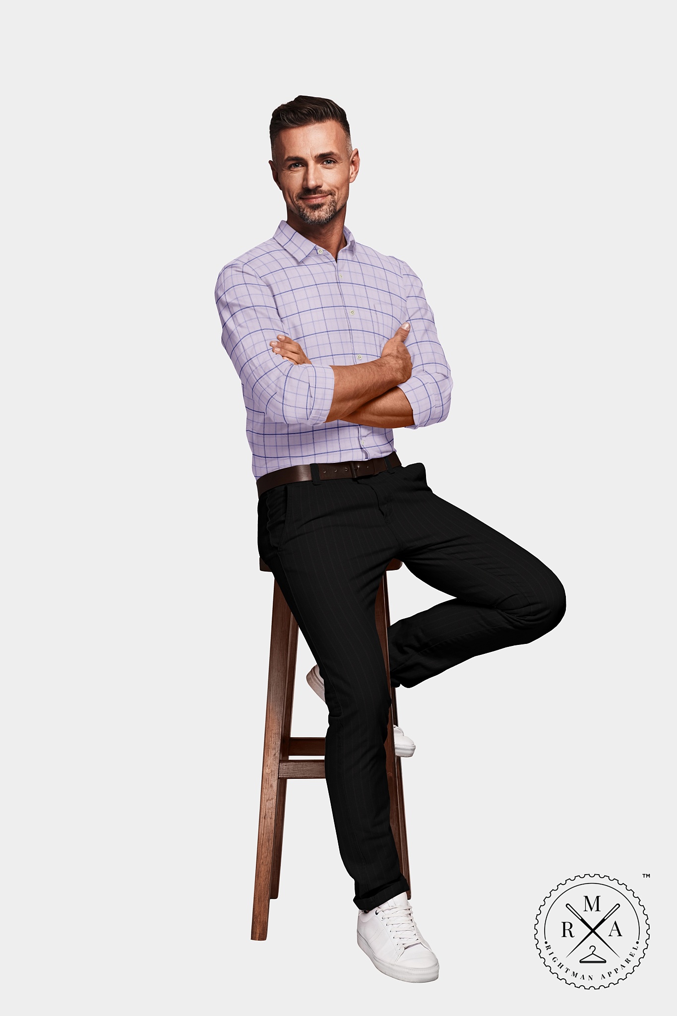 Blue Windowpane Checks Shirt SH351